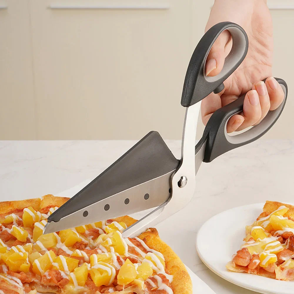 2-in-1 Pizzaschaar met RVS Mes - Afneembare Keuken en BBQ Schaar