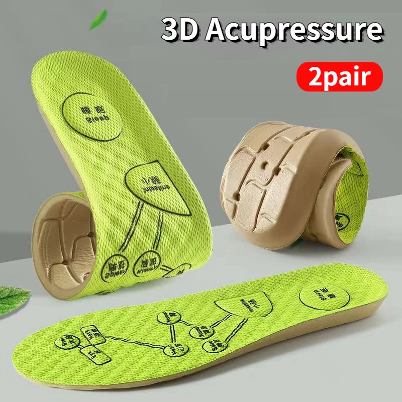 Inlegzolen Voet Acupressuur Inlegzool Heren Dames Zacht Ademend Sport Pads Zacht Zweetabsorberend Deodorant Hardloop Inlegzolen