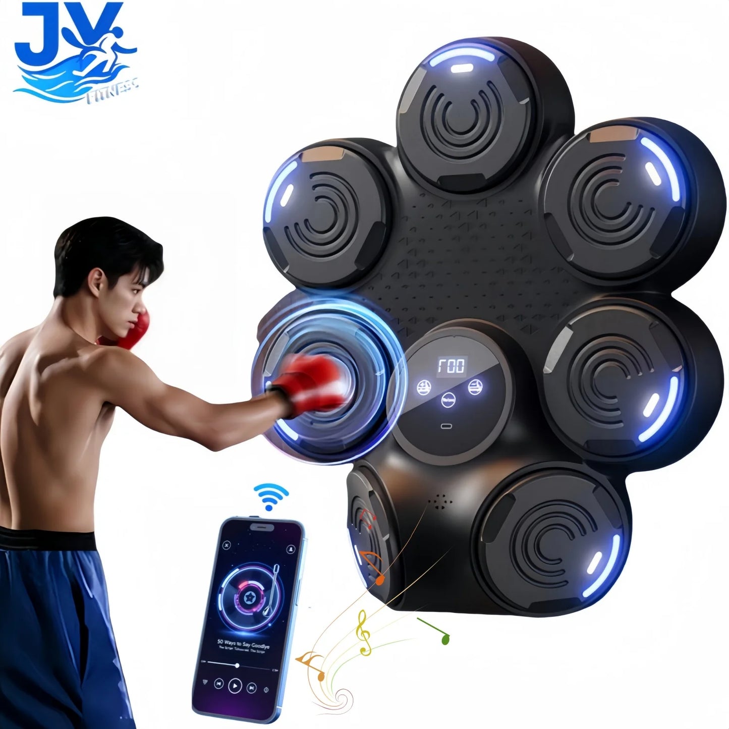 Muziek Boksmachine 2025 - Bluetooth Elektronische Wandtarget voor Thuis en Sportschool