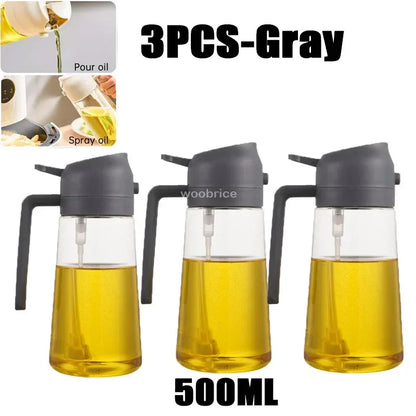 2-in-1 Olie Spray Fles 500ml - Spuit en Giet Functie voor Koken