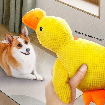 Hondenspeeltje Eend met Piep - Duurzaam Pluche Knaagbot voor Honden
