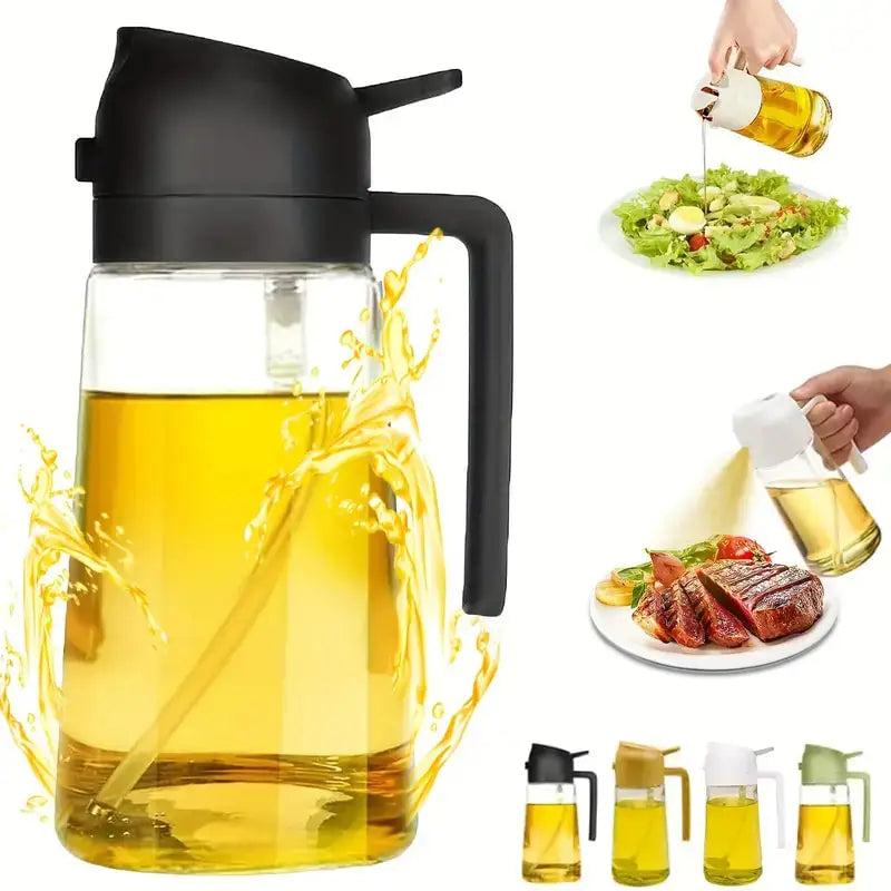 2-in-1 Olie Spray Fles 500ml - Spuit en Giet Functie voor Koken