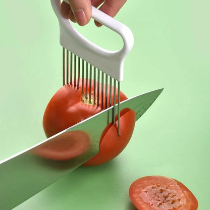 RVS Uiensnijder met Houder - Moeiteloos Uien en Aardappelen Snijden