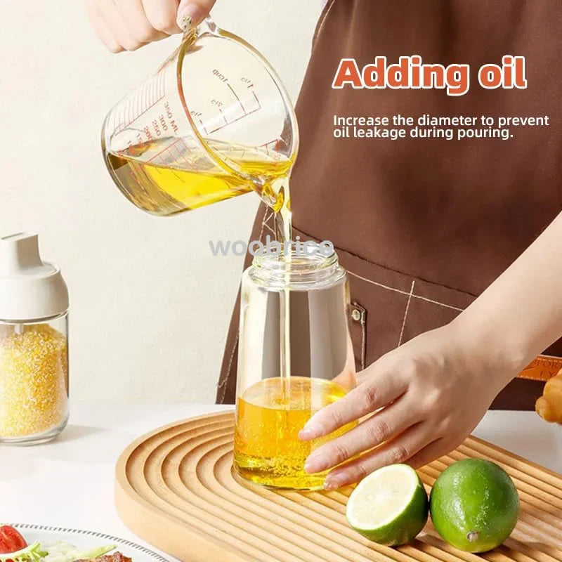 2-in-1 Olie Spray Fles 500ml - Spuit en Giet Functie voor Koken