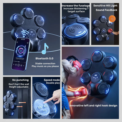 Muziek Boksmachine 2025 - Bluetooth Elektronische Wandtarget voor Thuis en Sportschool