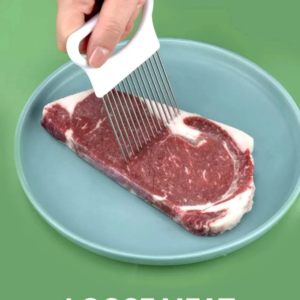 RVS Uiensnijder met Houder - Moeiteloos Uien en Aardappelen Snijden