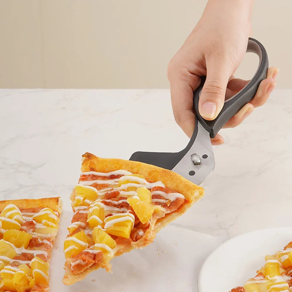 2-in-1 Pizzaschaar met RVS Mes - Afneembare Keuken en BBQ Schaar