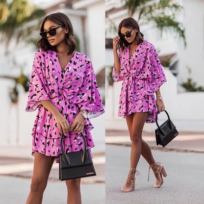Elegante Zomerjurk met Bloemenprint en Golfmouwen