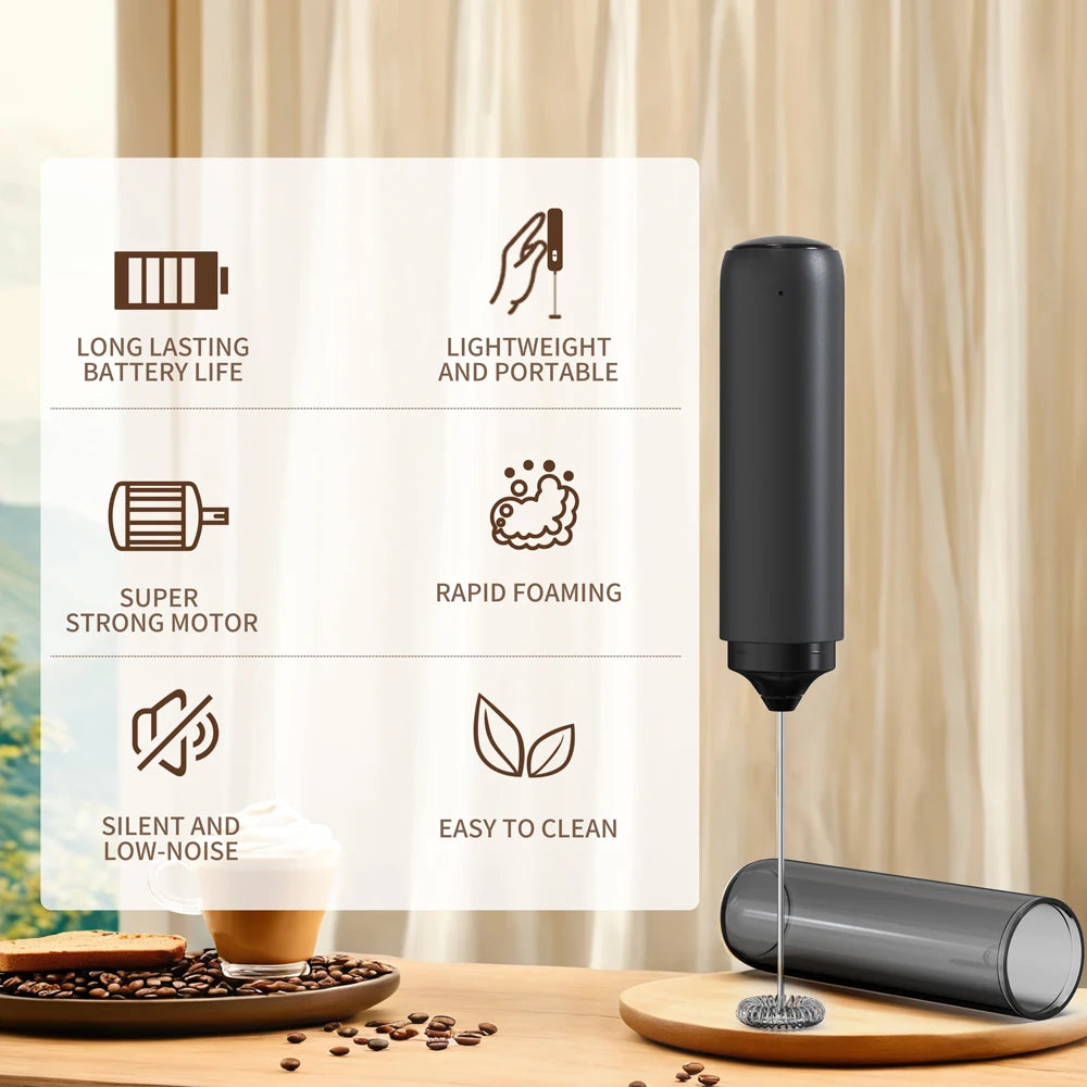 Elektrische Melkopschuimer Oplaadbaar - USB-C Handheld Mixer