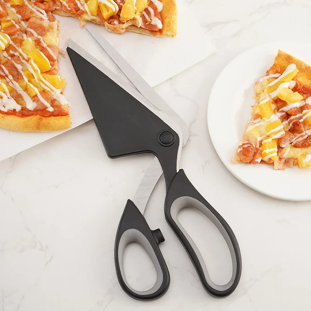 2-in-1 Pizzaschaar met RVS Mes - Afneembare Keuken en BBQ Schaar